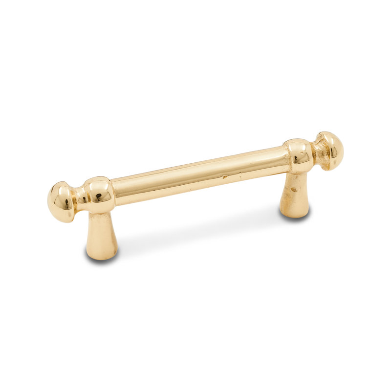 Polished Brass 3'' Bar Pull with Mounting Hardware