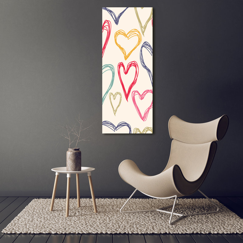 Colourful Hearts - Wrapped Canvas Print