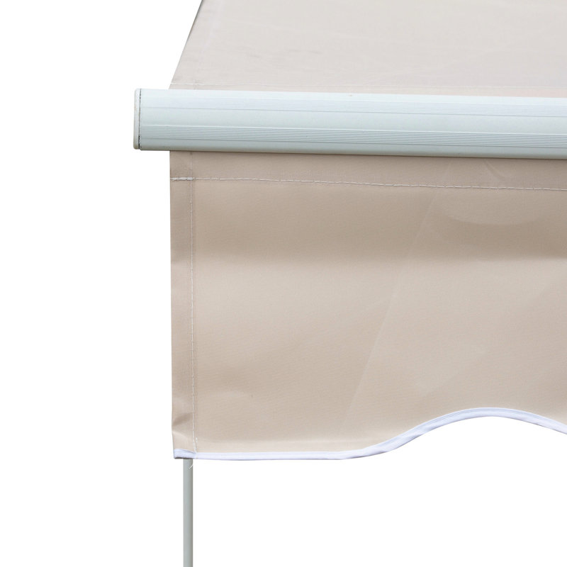 Auvent de terrasse 8 pi x 7 pi, beige - Pare-soleil d'extérieur manuel pour terrasse, réglable pour offrir un excellent réglage de la chaleur rétractable 8 X 7