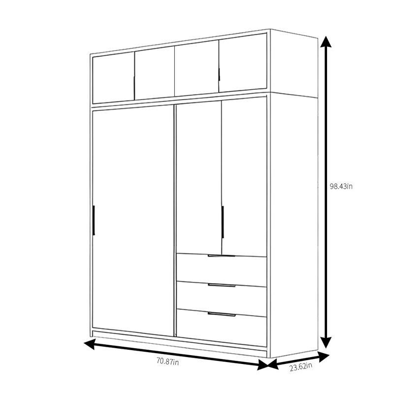 Mattos, H 98,43 po x l 70,87 po x P 23,62 po