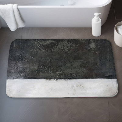Abstract shape Bath Mat with Non-Slip Backing - Quick Dry Memory Foam Bathroom Rug - Absorbent - Modern Plush Spa-Style - Machine Washable