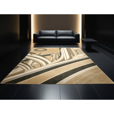 Tapis arc-en-ciel art déco lavable à la machine Warmley