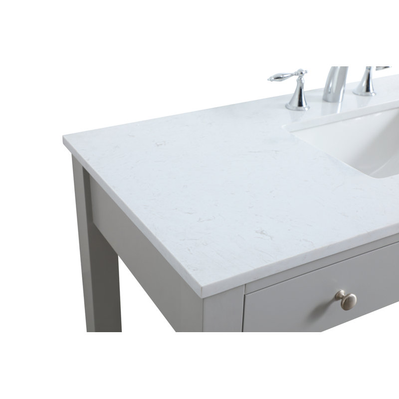 Hudson 48'' Single Bathroom Vanity with Engineered Marble Top, Gray