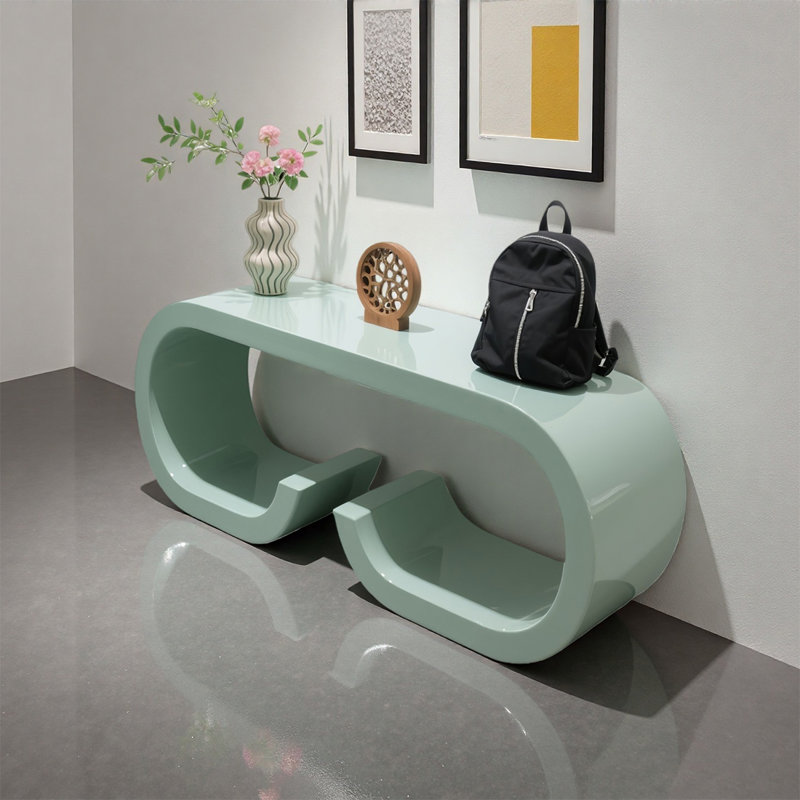Table de présentation lustrée vert clair, H 23,62 po x l 59,06 po x P 15,75 po