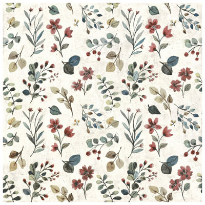 Garden 10" x 10" Porcelain Floral Wall & Floor Tile
