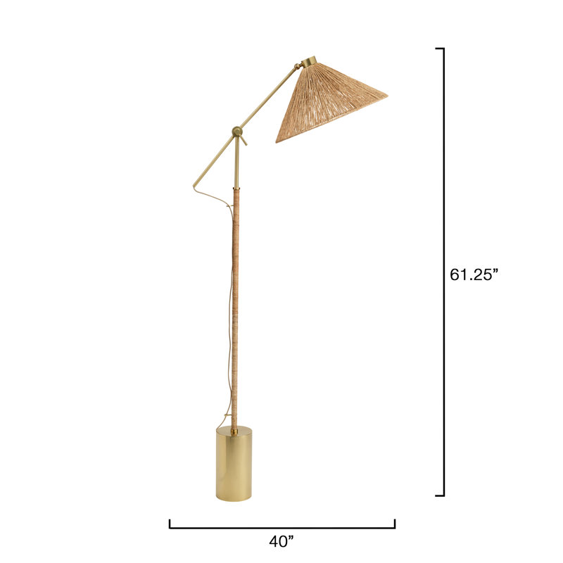 Fitzgerald Floor Lamp, Natural Abaca Rope