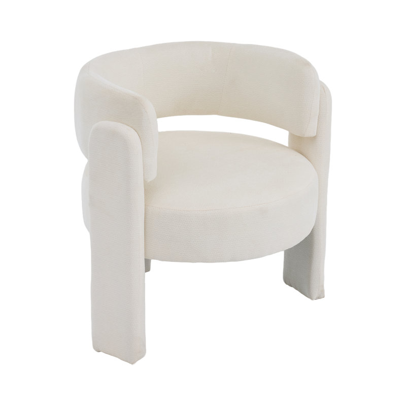 Fauteuil d'appoint en chenille 32,68 po, Blanc