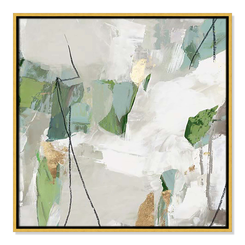 Enchanted Emerald I by Tom Reeves Print, 25.5" H x 25.5" W x 2" D, Gold Floater Framed
