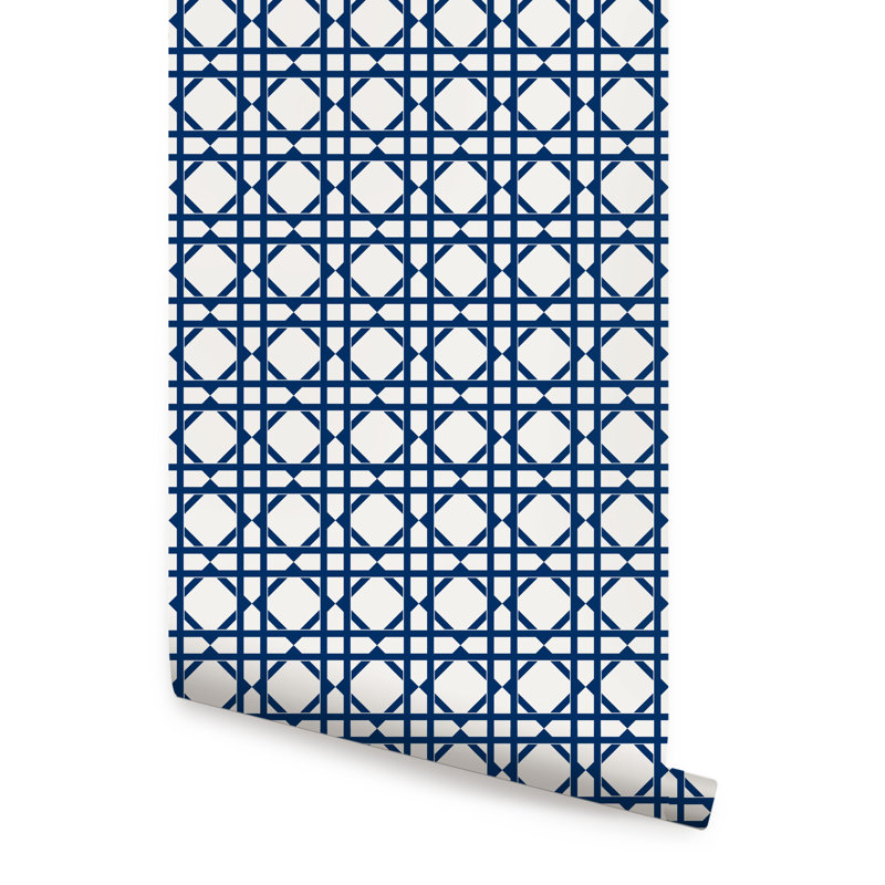 Panneau de papier peint adhésif Pinckney, Bleu marine vif, L 2 pi x H 18 pi