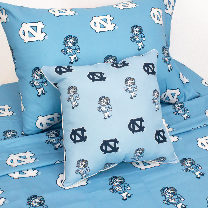 North Carolina Tar Heels Blue Cotton Decorative Pillow Set