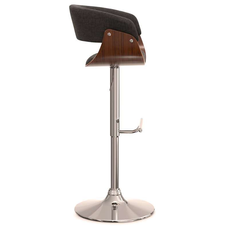 Sheldon - Adjustable Swivel Bar Stool, Linen-Dark Gray