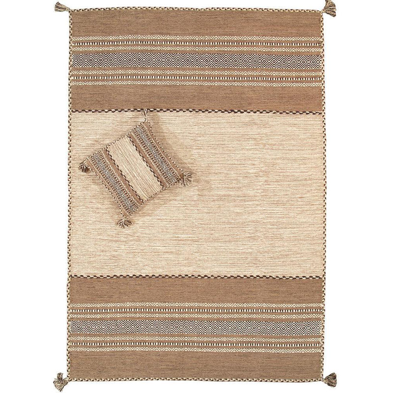 Striped Area Rug in Ivory