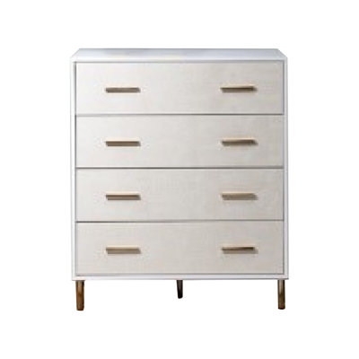 Emily 37 Inch Wood Tall Dresser Chest, 4 Drawers, Gold Handles, White -  Benjara, BM278988