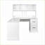 Bureaux avec huche, bureau d'ordinateur de bureau blanc antique 59,84 po avec rangement | Blanc | Panneau de fibres à densité moyenne