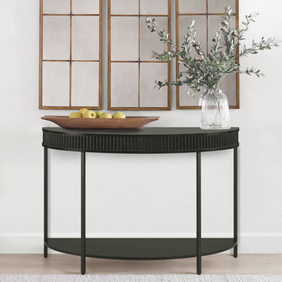 Fluted Half Moon Console Table
