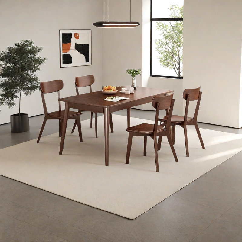 4 - Person Solid Wood Solid Wood Top Four Leg Dining Set, 29.52"H x 55.11"L x 32.28"W