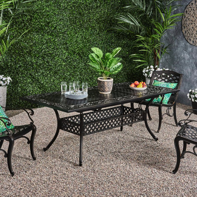 Expandable Patio Dining Table - Aluminum With Copper Finish Backyard, Porch, Deck, Natural Color, Stylish Expression Extendable Shiny Frame Accommodative Peculiarity