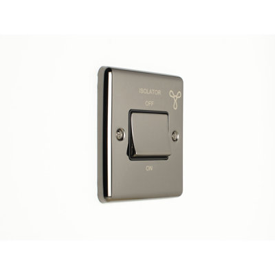 Fan Isolator Enhance Range Black Trim Wall Mounted Light Switch