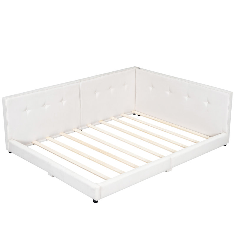 Upholstered Linen Daybed, Queen, Beige