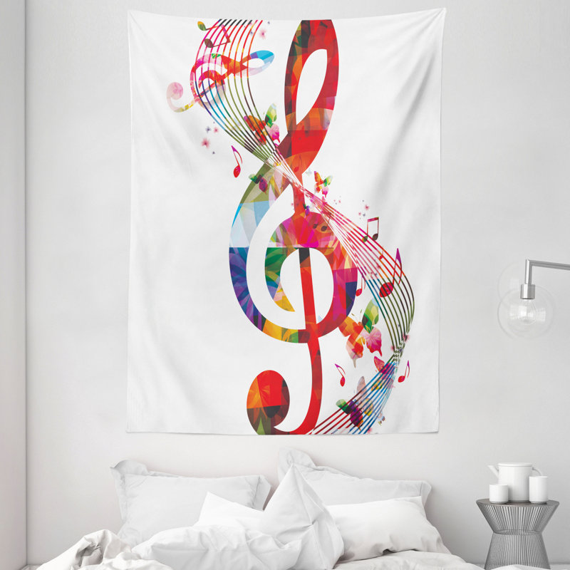 Tapisserie musicale en polyester, H 80 po x l 60 po