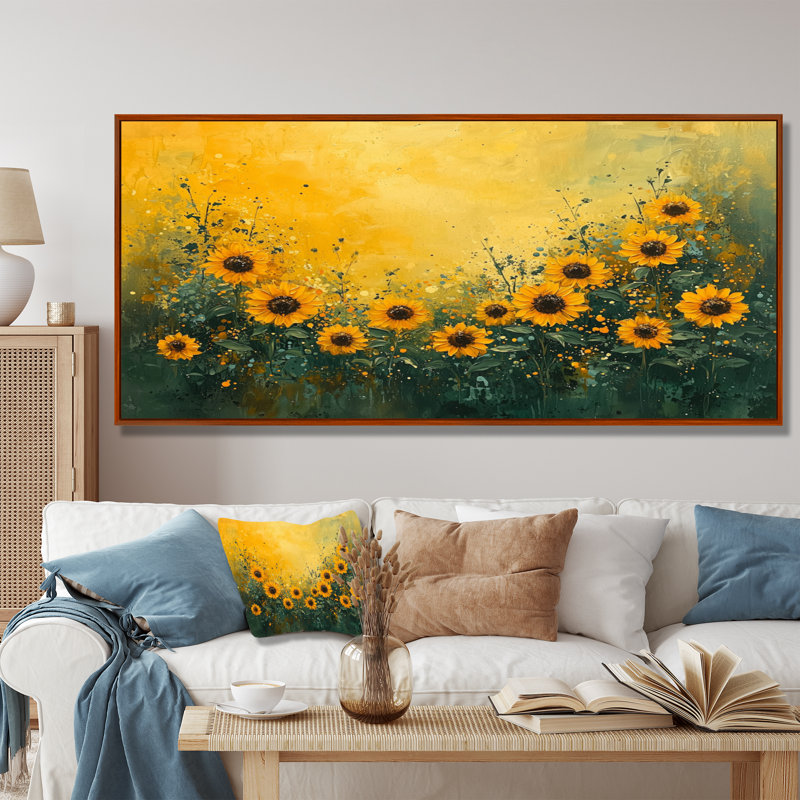 Art mural sur toile Dreana, H 28 po x l 60 po, Cadre flottant, Naturel