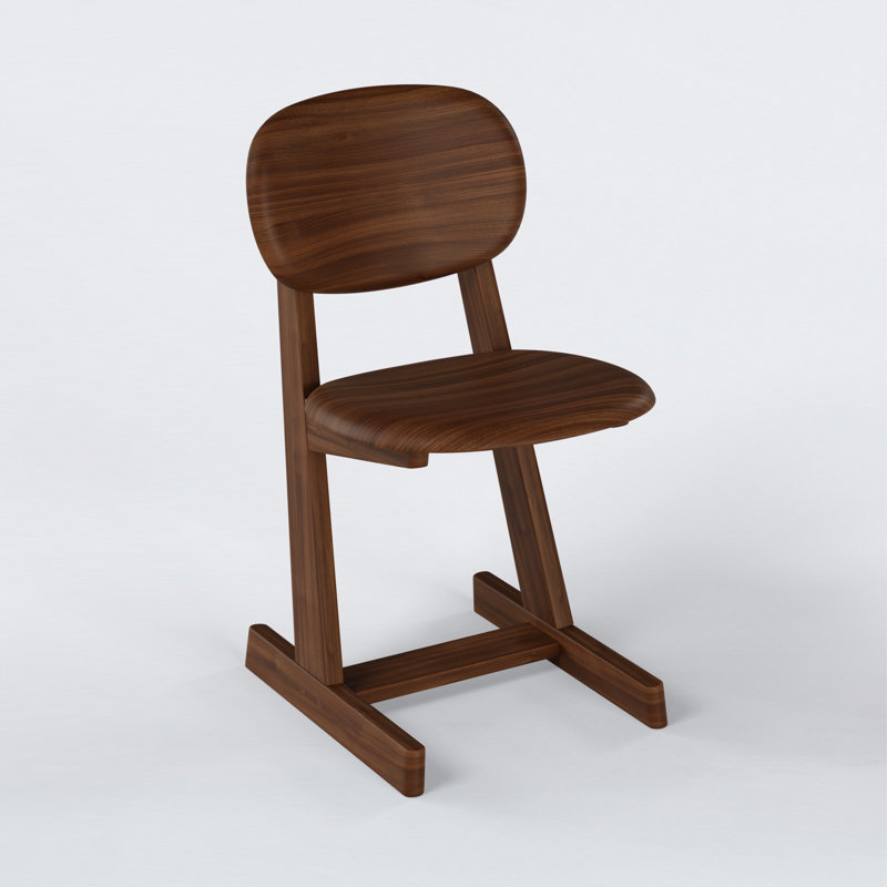 KufenKarl Solid Wood Dining Chair, Walnut Dark