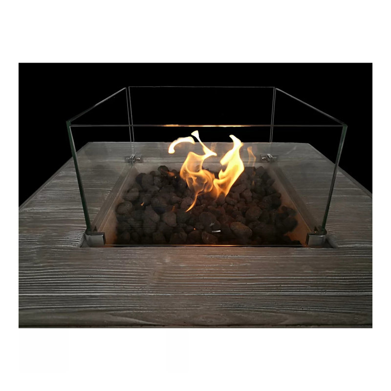 Foyer de table au propane en béton renforcé de fibres
