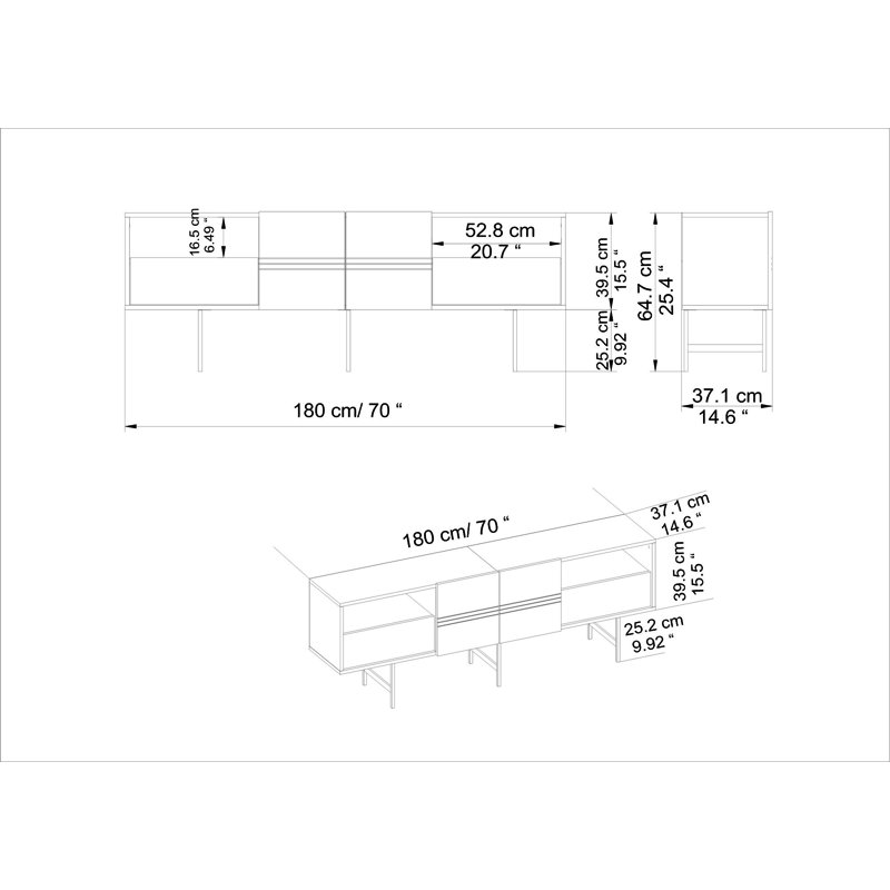 Addington Unfinished TV Stand for TVs up to 78", Black