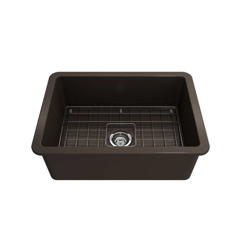 Évier de cuisine à double fixation 26,8 po x l 19 po avec accessoires, Brun mat