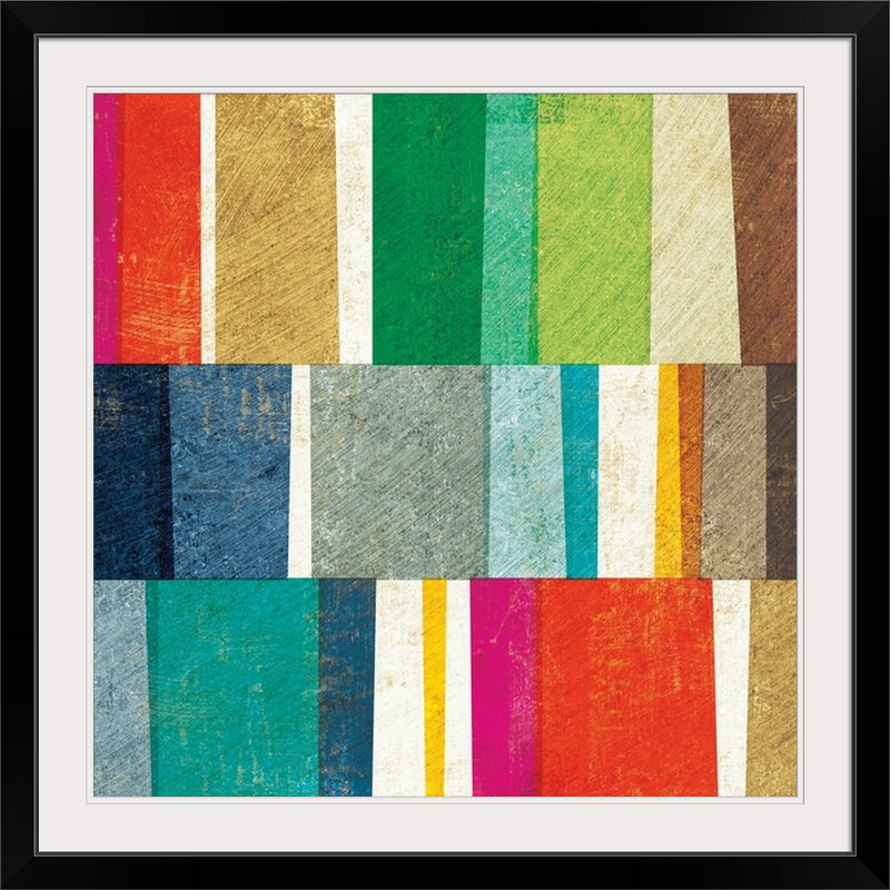 «Brodin Colorful Abstract» par Michael Mullan, reproduction d'art, H 35 po x l 35 po x P 1,5 po, Toile