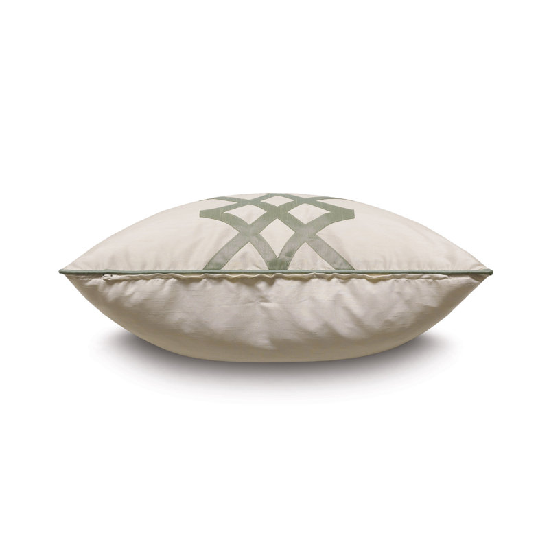 Housse et insert de coussin carré ivoire avec passepoil