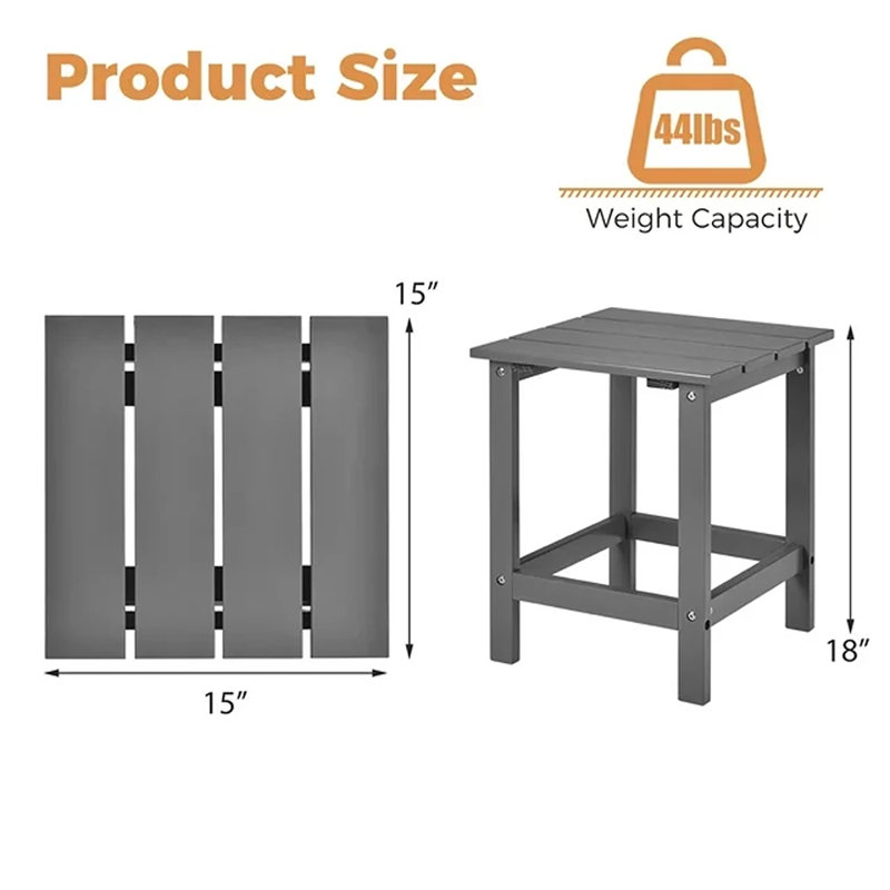 Costway Solid Wood End Table, Gray