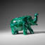 Genuine Polished Malachite Elephant Carving (4.3 lbs)-1469168405