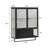 23.62"Glass Doors Modern Two-Door Wall Cabinet With Featuring Two-Tier Enclosed Storage, An Open Shelf, And Towel Rack, For Entryway Living Room Bathroom Dining Room,Black