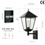 European Outdoor Wall Light with Motion Sensor, 17.7" (45 cm) Black E27 Exterior Lantern Sconce