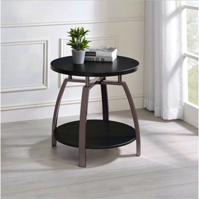 Table de bout gris foncé et nickel noir