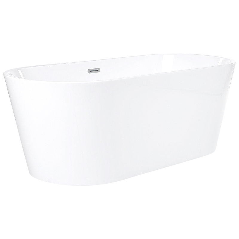 Topton 1600mm x 800mm Soaking Acrylic Bathtub, Black, 59 cm H x 72 cm W x 170 cm L