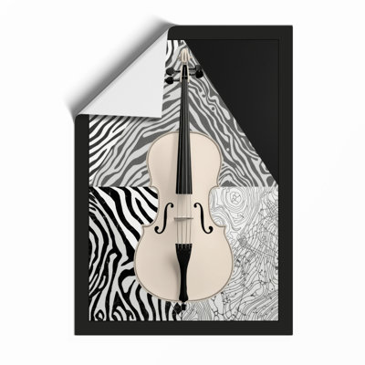 Violin in Pattern Eclectic - Framed Print