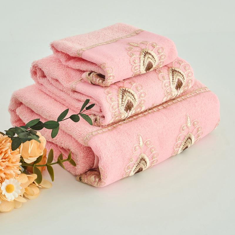 Ensemble de serviettes de bain brodées 100% coton de qualité supérieure