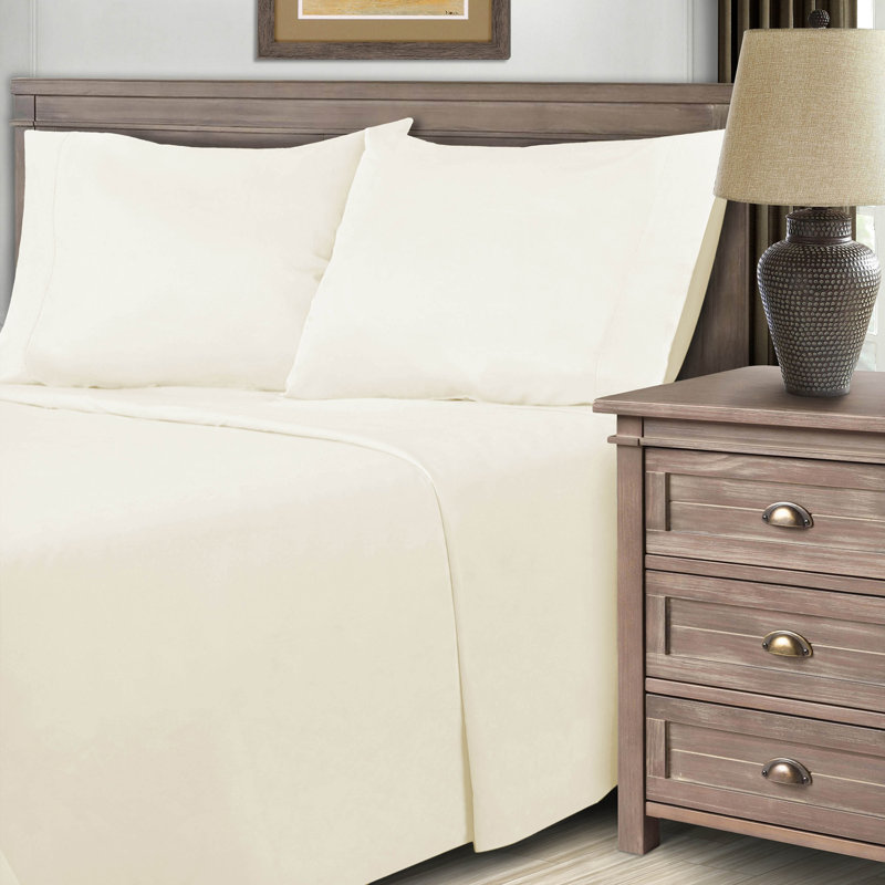 Superior 600 Thread Count Cotton Blend Sheet Set, Ivory, Split King