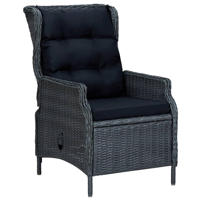 Ensemble repas 6 personnes avec coussins Bobot, l 35,4 po x L 59,1 po x H 29,1 po, Gris foncé