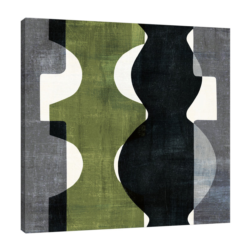 «Geometric Deco II with Green» par Wild Apple Portfolio - impression sur toile tendue, H 48 po x l 48 po x P 1,5 po