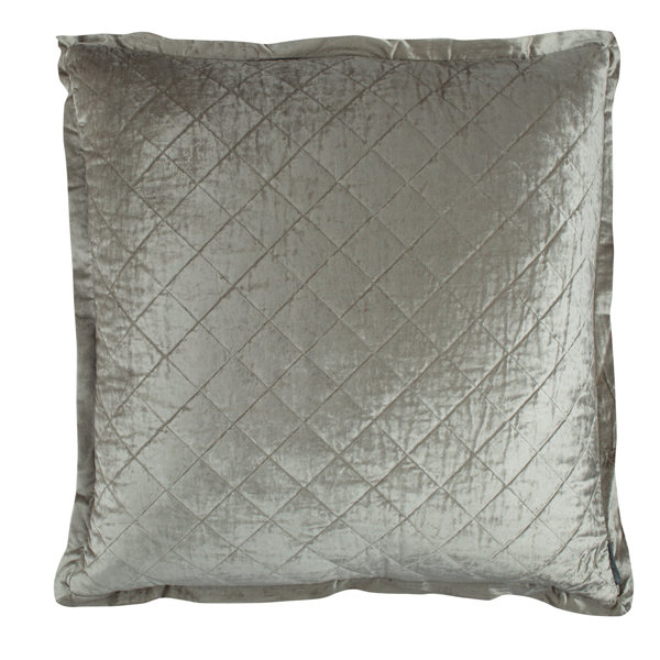 Chloe Velvet Euro Pillow Cover & Insert, Ice Silver