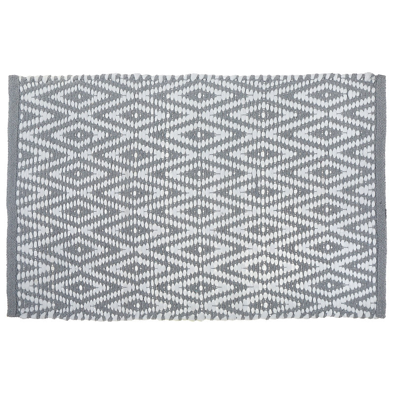 Tapis diamant tissé à la main, Gris, L 20 po x L 32 po
