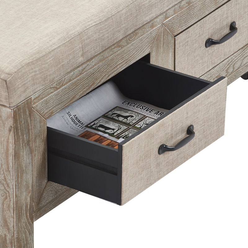 Banc de rangement rembourré Murphy ClickDecor Cottage
