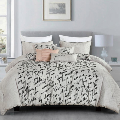 Ensemble d'édredon pour grand lit 7 pièces à motif flocage, microfibre douce, 100% polyester, collection de literie toutes saisons