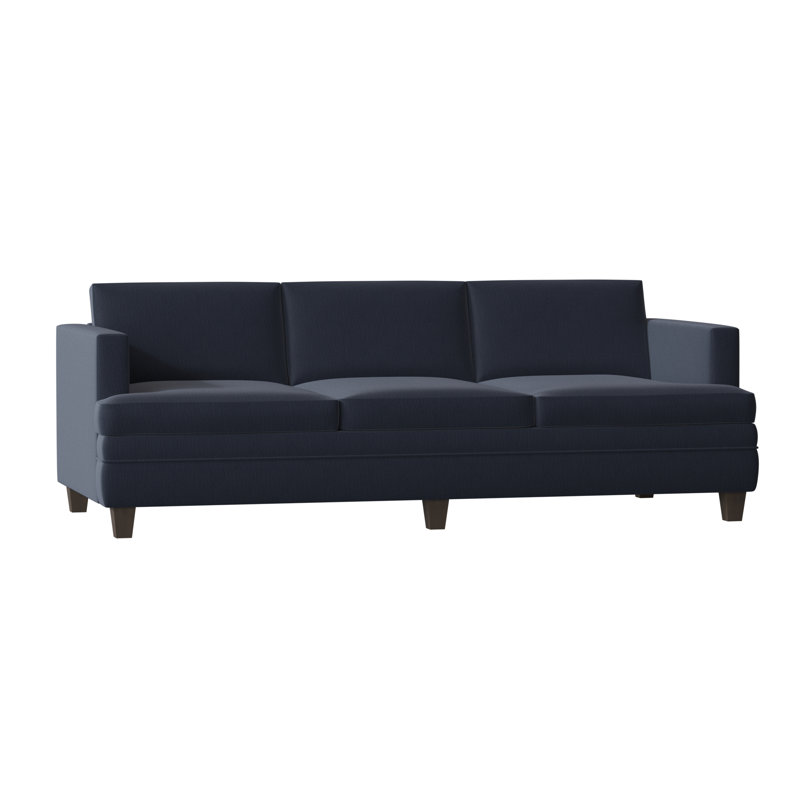 Todd Upholstered 90'' Sofa, Bella Pearl Performance Velvet, Brown Mahogany