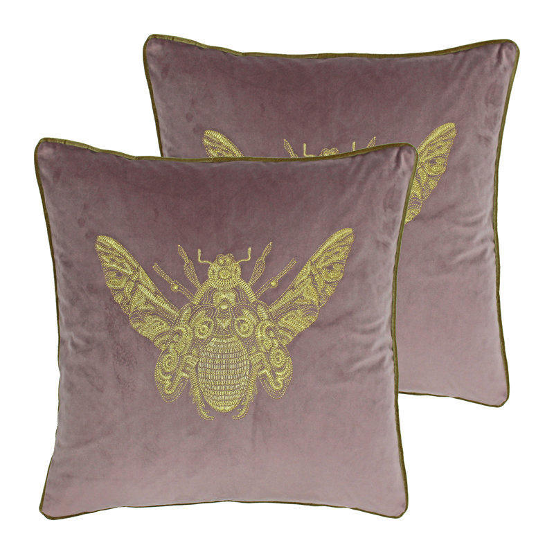 Kirk Geometric Square Throw Cushion, Dusty Blush