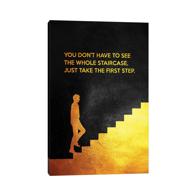 Just Take The First Step - Martin Luther King by Adrian Baldovino - Wrapped Canvas Painting