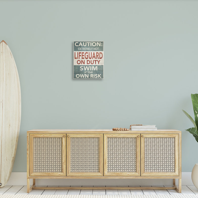"Drôle de natation à risque", art mural sur toile par GraffiTee Studios, H 20 po x l 16 po